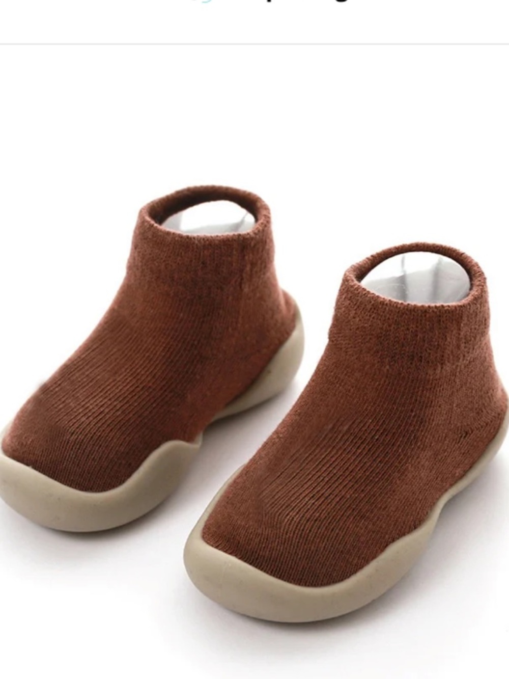 NWT Tiny Explorings sock shoe brown 12-18 months